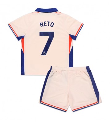 Chelsea Pedro Neto #7 Segunda Equipación Niños 2024-25 Manga Corta (+ Pantalones cortos)